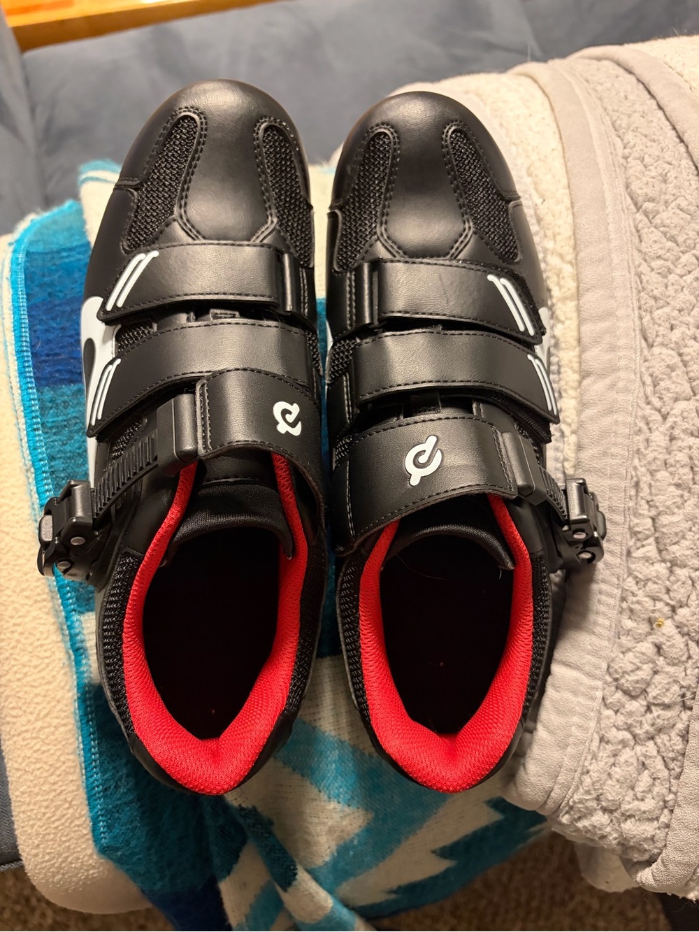 Women’s Black Cycling Shoes with Red Lining - Performance Fit